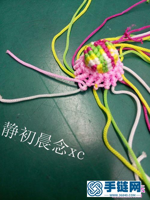 中國結編織的五彩草帽小飾品教程