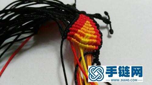 中國結編織制作的赤橙黃雙翅蝴蝶圖解
