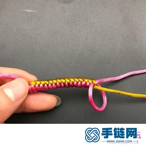 玉線夾心金剛結手鏈的編法圖解