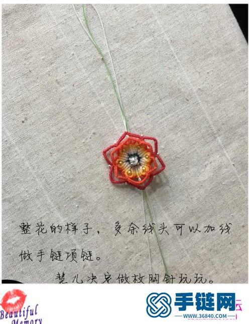 南美蠟線、金珠、銀珠花落枝頭胸針的詳細(xì)制作教程
