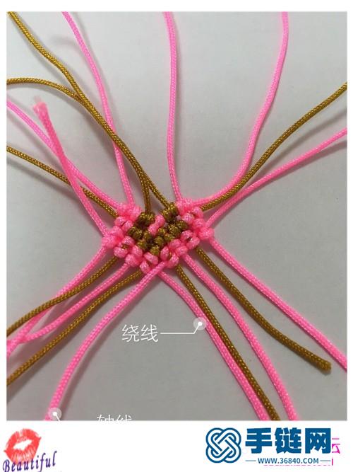 粉色蠟線制作心形奧地利水晶耳環的方法