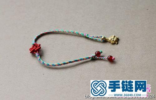 黃金吊墜彩色腳繩（手鏈）的編織教程