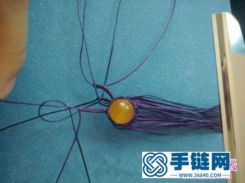 花靨包石頭項鏈墜的詳細(xì)編織教程
