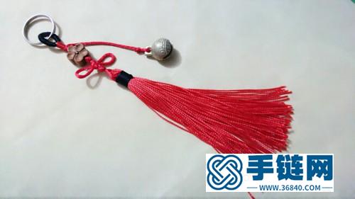 用7號線制作復古流蘇桃花鑰匙扣的方法
