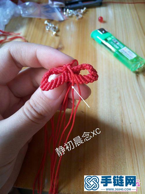 中國結編織蝴蝶耳環的步驟圖解