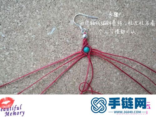 繩編圣誕樹耳環的詳細制作教程