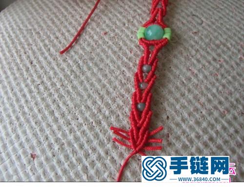玉線編制串珠手鏈的制作方法