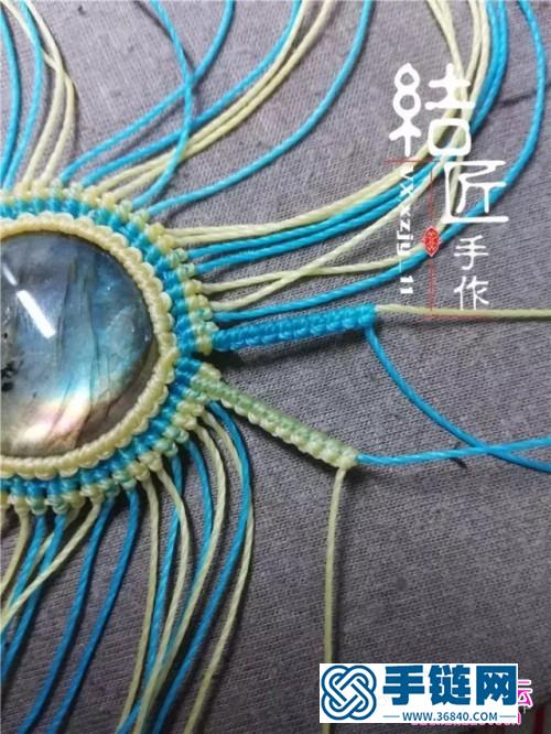 中國結編織向陽花胸針方法圖解（項鏈墜）