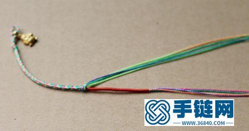 黃金吊墜彩色腳繩（手鏈）的編織教程