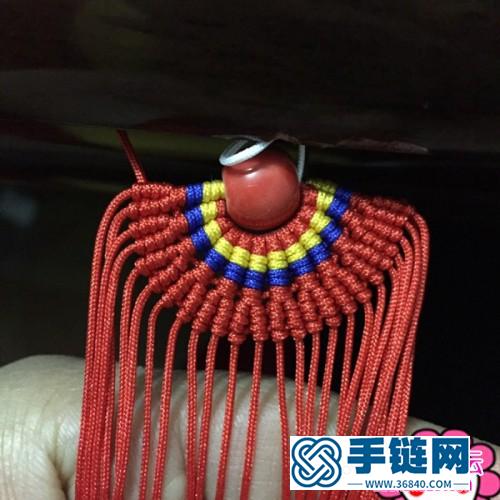 繩編串珠鳳冠流蘇毛衣鏈的詳細編制教程