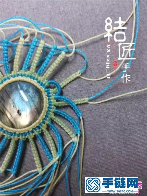中國結編織向陽花胸針方法圖解（項鏈墜）