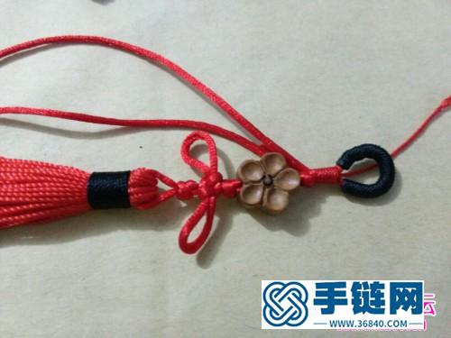 用7號線制作復古流蘇桃花鑰匙扣的方法