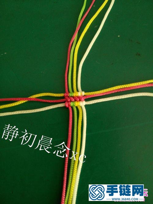 中國結編織的五彩草帽小飾品教程