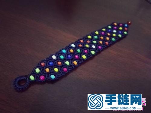 彩色米珠手繩教程制作步驟圖