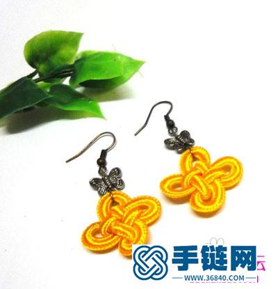用酢漿草結(jié)編結(jié)制作漂亮的耳飾圖解
