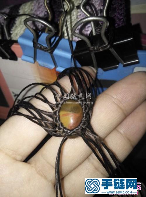 中國結編織半寶石項鏈吊墜圖片，有詳細教程