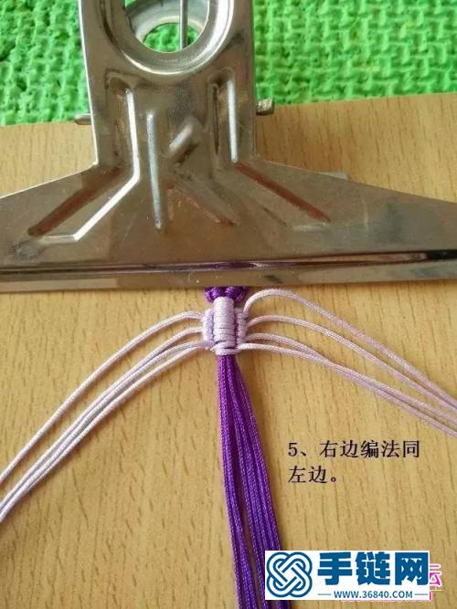 中國結斜卷結編織小樹葉手鏈的方法教程