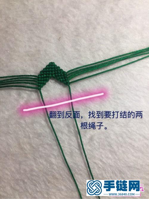 繩編樹葉書簽的詳細編法教程