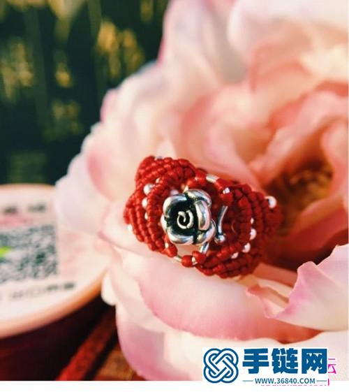 中國結(jié)編織的玫瑰戒指的方法