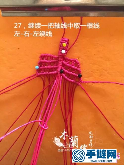 泰蠟線編“新葉”掛件的詳細編制圖解