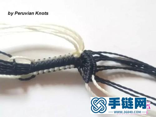 中國結編織黑白手繩方法圖解