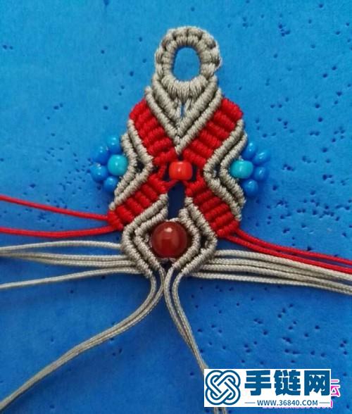 米珠黑紅串色手繩教程