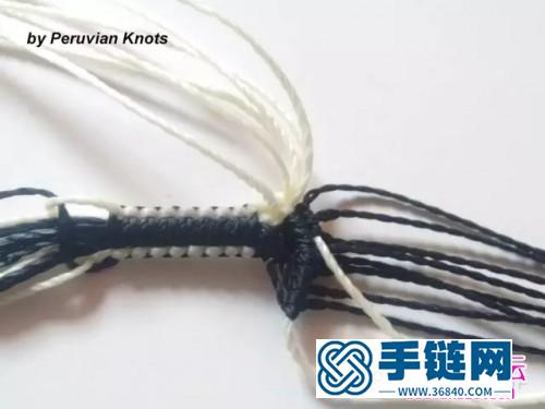 中國結編織黑白手繩方法圖解