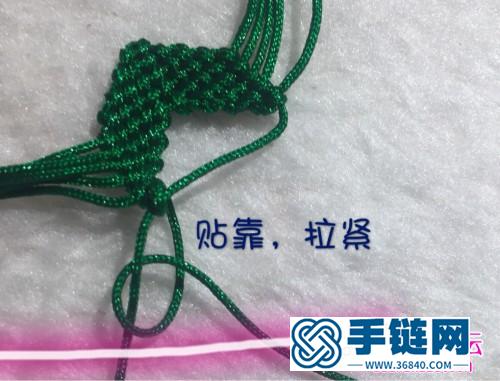 繩編樹葉書簽的詳細編法教程