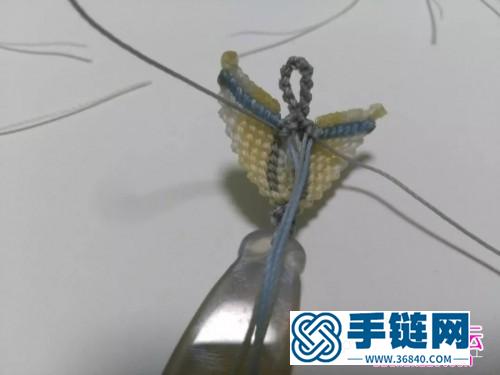 編繩銀翼清風(fēng)瑪瑙豆子吊墜的詳細(xì)編制圖解