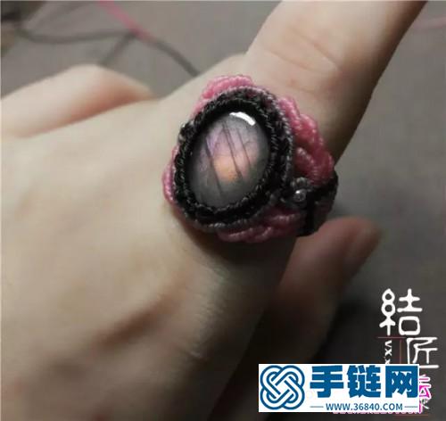 中國結編織包石戒指方法圖解