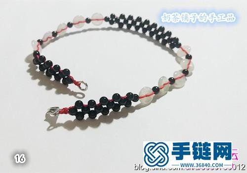 黑碧璽腳鏈的編織制作方法