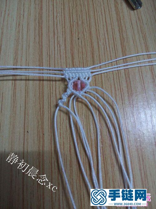 中國結編織的粉晶之戀項鏈教程