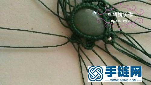 中國結編織波浪花鑲寶石吊墜圖解
