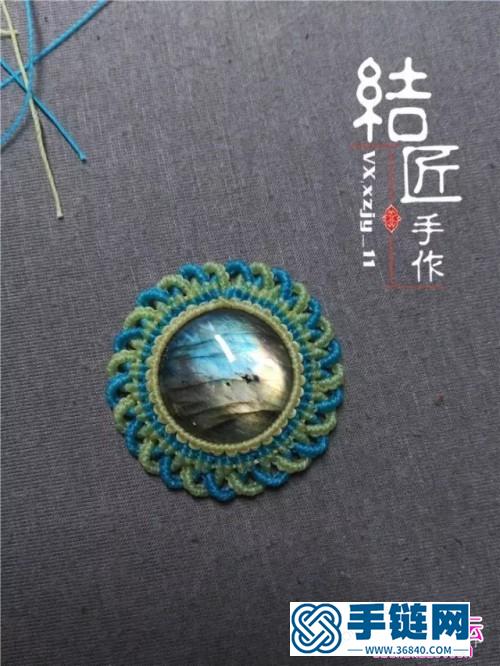 中國結編織向陽花胸針方法圖解（項鏈墜）
