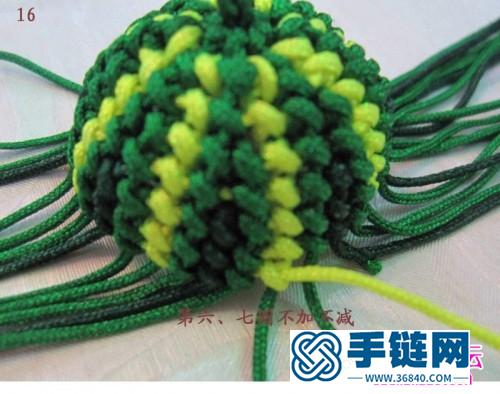 花皮小西瓜掛件的編法教程