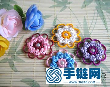 中國結編織小花貼的方法圖解（蘭亭作品）