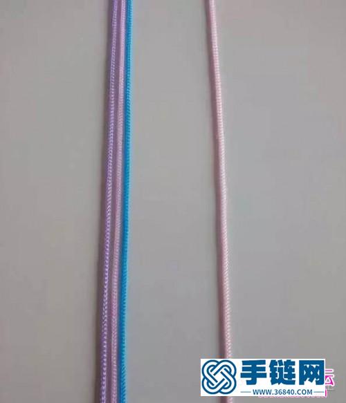 三彩雀頭結手鏈的編法圖解