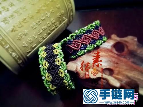 中國結編織銀珠手繩方法圖解