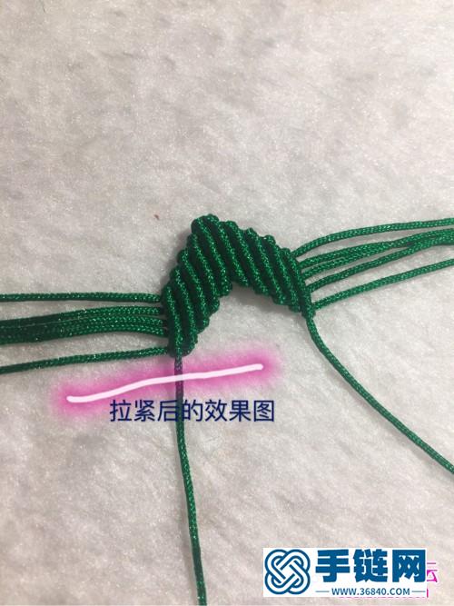 繩編樹葉書簽的詳細編法教程