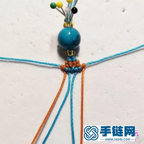繩編單珠手繩的詳細編織方法圖解