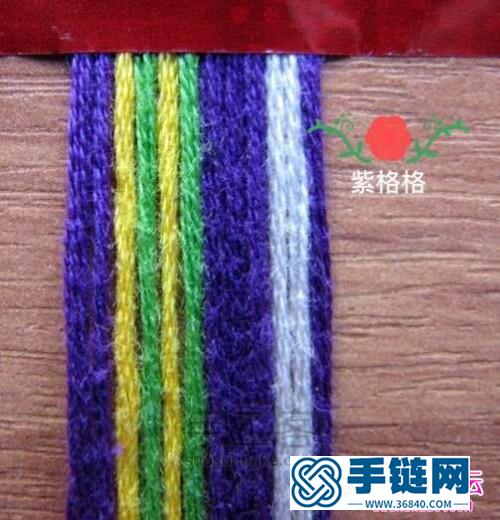 中國(guó)結(jié)編織撞色反斜卷結(jié)手鏈教程