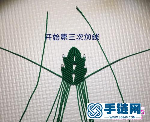 繩編樹葉書簽的詳細編法教程