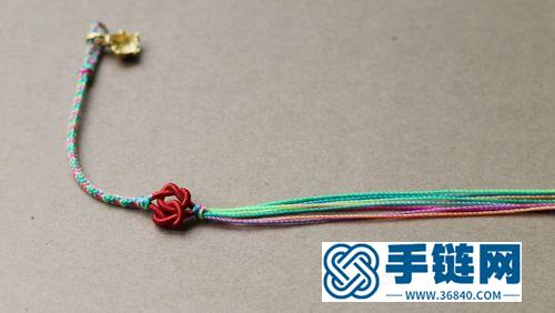 黃金吊墜彩色腳繩（手鏈）的編織教程