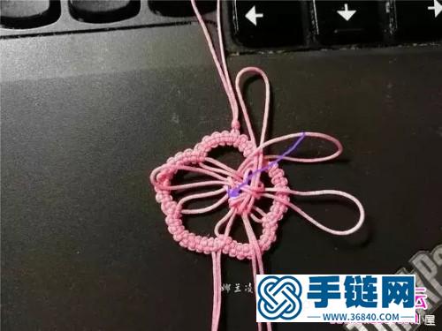 用繩編櫻花書簽的方法