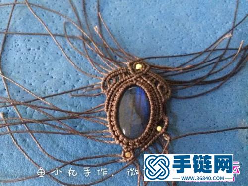 繩編藍光拉長石項鏈毛衣鏈的詳細編制圖解（魚小丸手作）