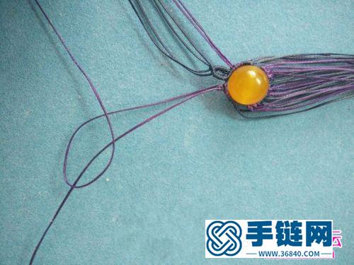 花靨包石頭項鏈墜的詳細(xì)編織教程