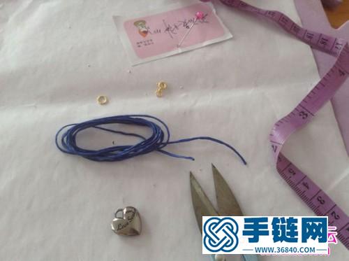 中國結編織簡約心形鎖骨鏈教程