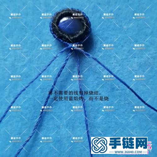 繩編傾心黑體拉長石戒指的詳細編制圖解