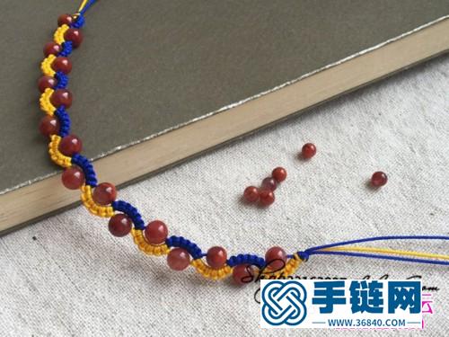 繩和瑪瑙珠編制雀頭結手繩教程