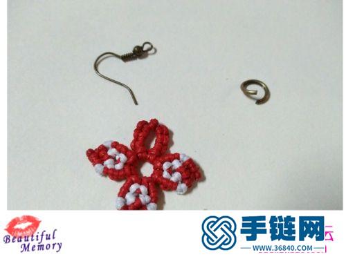 蠟線三片花耳環的編織教程